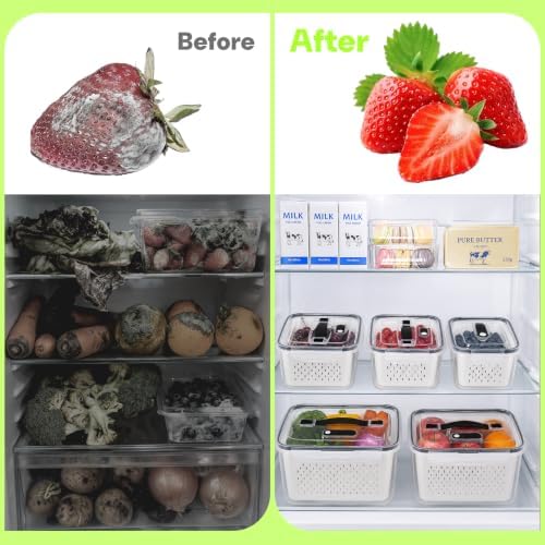 SZHLUX 5-Piece Fruit Storage Containers for Fridge