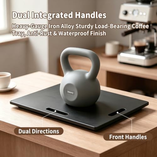 MACEVIA Appliance Slider, 360° Rolling Metal Sliding Tray for Coffee