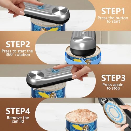 Electric Can Opener, One Touch Automatic Can Opener for Seniors