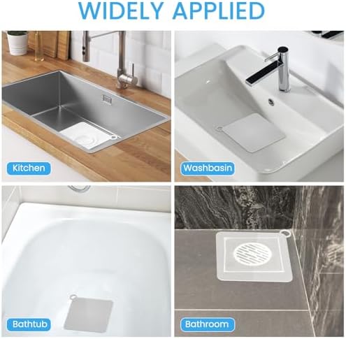 6 PCS Silicone Floor Drain Covers, Anti-Odor Drain Cover Mats for