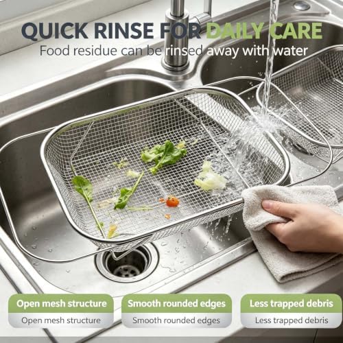 Expandable Over-the-Sink Stainless Steel Drain Basket,L