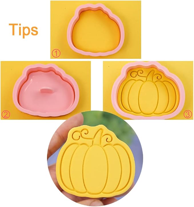 8-Pcs Thanksgiving Cookie Cutters Set 3D Pumpkin, Maple leaf, Squirrel Cookie - Image 3
