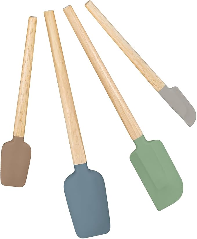 Silicone Spatula Set, Food Grade Rubber Spatula-4 Piece Nonstick Rubber Spatulas by HighQualityKitchenAccessory