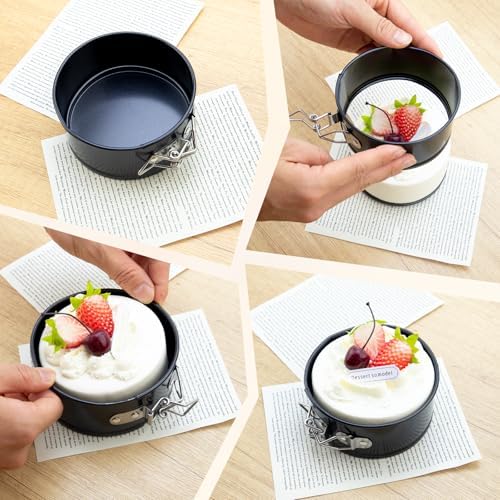8 Pcs 4 Inch Springform Pan Mini Springform Small Leakproof Round Cake