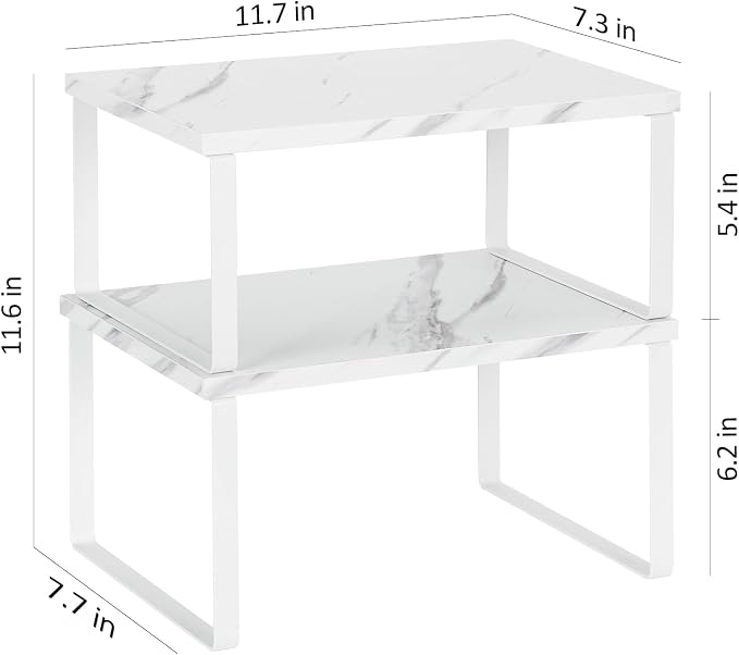 NEX Kitchen Counter Shelf, Stackable Cabinet Shelf Organizers Expandable - Image 3
