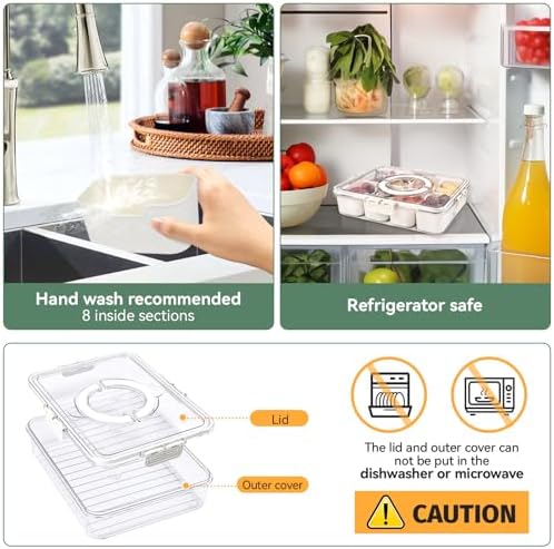 Snackle Box Container,Snack Box Charcuterie Container with 8