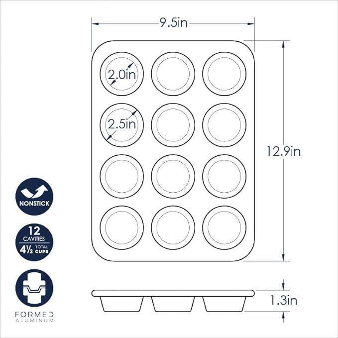 Nordic Ware Brilliant™ Colorful Bakeware 12 Cavity Muffin Pan, Nonstick made - Image 4