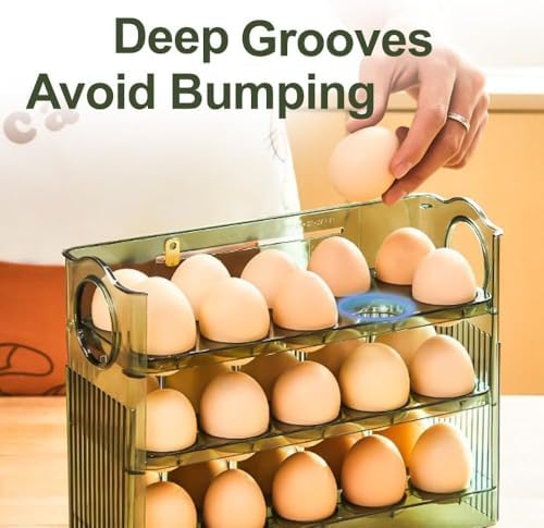 Koja 30-Egg Flip-Up Fridge Organizer, 3-Layer BPA-Free