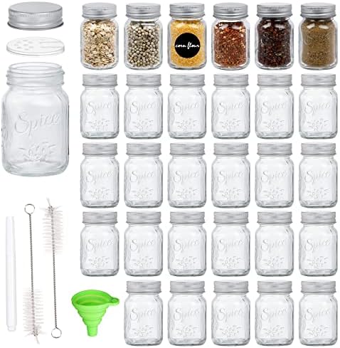 30 Pack 4oz Glass Mason Spice Jars Bottles