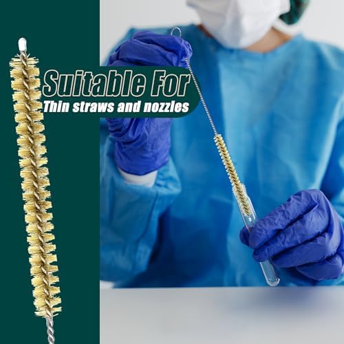 Boar Bristle Bottle Brush Set (4 Pack) - Straw & Water Bottle Cleaner