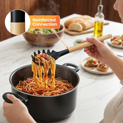 33Pcs Kitchen Utensils Set Silicone Cooking Utensils Set with Wooden
