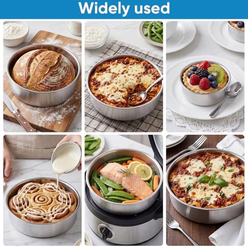4 6 8 Inch 3-Piece Round Cake Pan Set with 150 Parchment Paper Liners