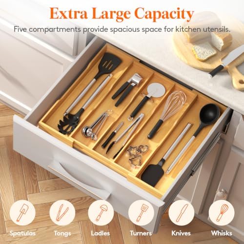 Lifewit Expandable Kitchen Utensil Drawer Organizer