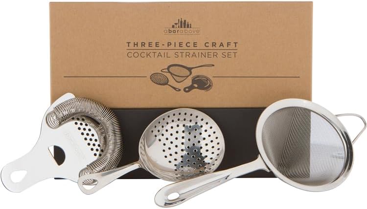 A Bar Above Cocktail Strainer Set, 3 Piece Bundle, Ergonomic and Rust