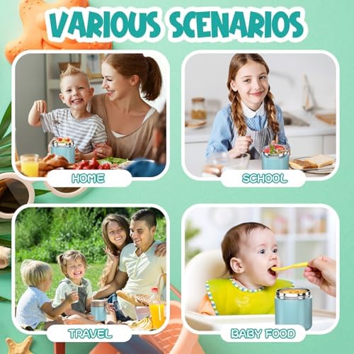 Thermo for Hot Food Kids - 15.2oz with Folding Spoon and Silicone