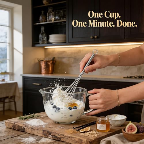 Anaeat Stainless Steel Kitchen Whisk Set of 5, Milk and Egg Beater