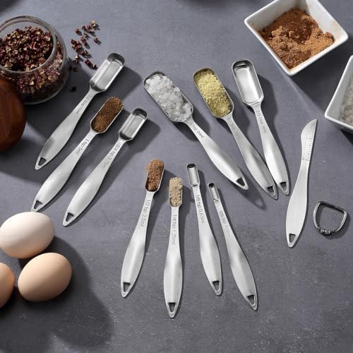 18/8 Stainless Steel Measuring Spoons Set of 16 Pieces, Includes 10