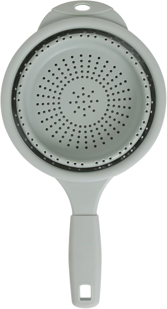 Dexas 8" Collapsible Silicone Strainer in Sage, Kitchen Strainer by Dexas