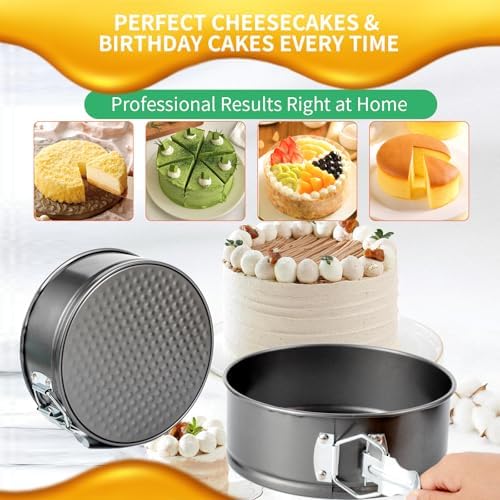 Extra-Thick Nonstick Springform Pan Set, 7, 8 & 9 Inch, Leakproof
