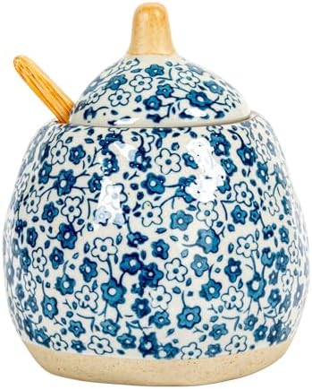 Creative Co-Op Hand-Painted Stoneware Sugar & Creamer