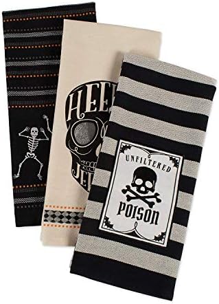 DII Happy Halloween Dishtowel Collection Embellished Cotton Kitchen