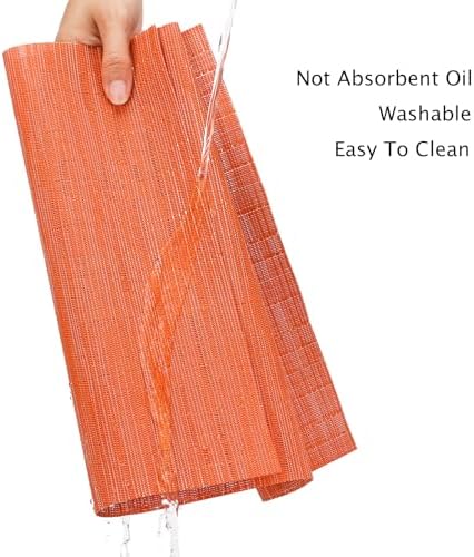 Myir JUN Orange Placemats Set of 8 for Dining Table Thanksgiving