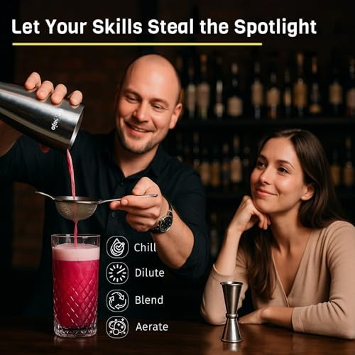 4Pcs Boston Shaker Set, Cocktail Shaker Kit