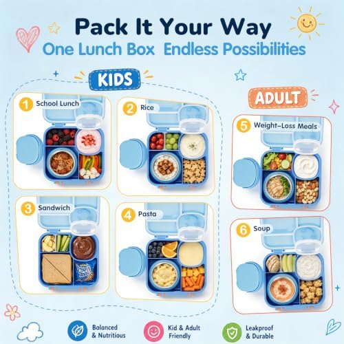 Bento Box for Kids,Leak-Proof Lunch Container with 9oz Insulated Food