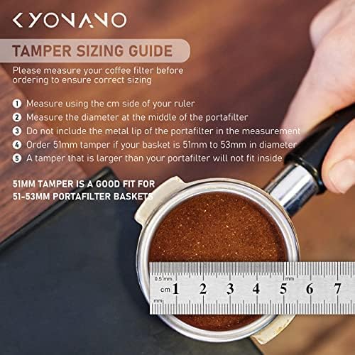 KYONANO Espresso Tamper 51mm - Tamper with Chacate Preto Wood Handle
