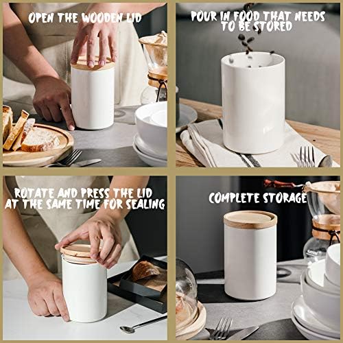 Sweejar Kitchen Canisters Ceramic Food Storage Jar, Stackable