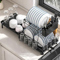 2-Tier Expandable Carbon Steel Dish Rack, 17-27in