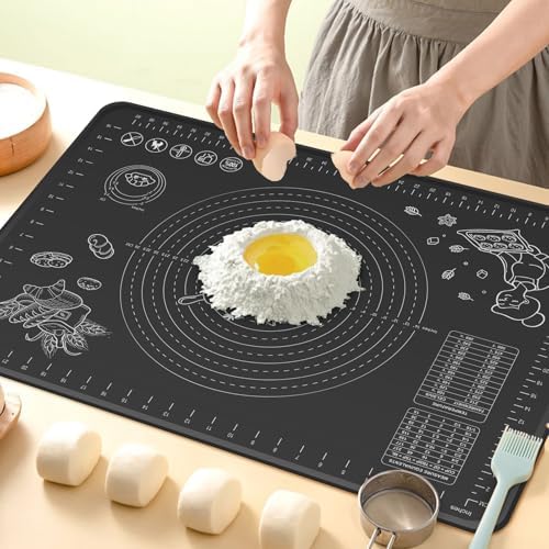 Silicone Baking Mat 28" x 20" Extra Thickness Dough Rolling Mat with