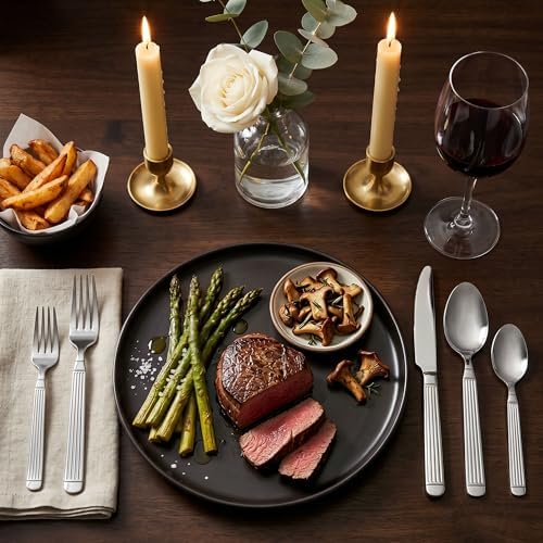 Aufranc 20 Piece Silverware Set, Stainless Steel Flatware Set for 4
