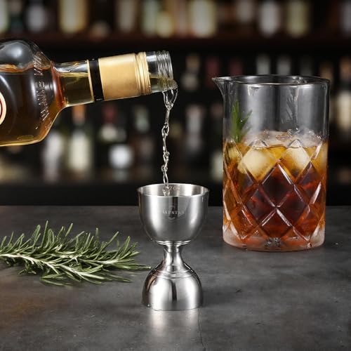Stainless Steel Cocktail Jigger 2 Pack, Commercial Bar Tool for