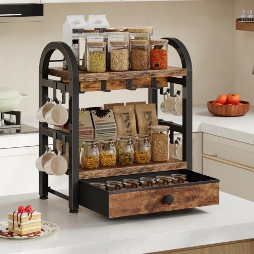 HOOBRO Coffee Mug Cup Holder, Coffee Station Organizer for Countertop