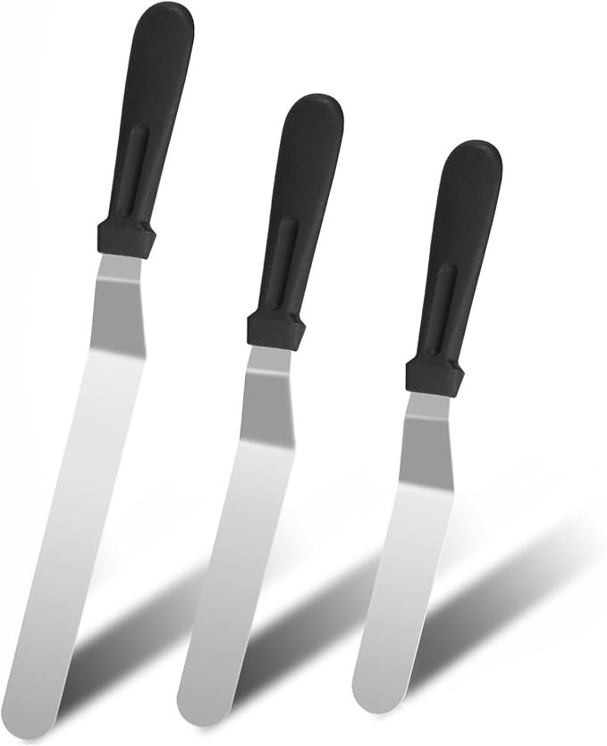 3 PCS Icing Spatulas, Offset Spatula, Stainless Steel Cake Decorating Spatulas by Unknown