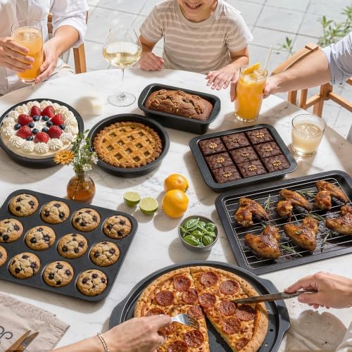 HONGBAKE Bakeware Sets, Baking Pans Set, 12 Pieces Nonstick Oven Pan