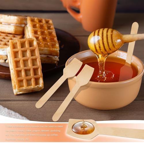 300 Pcs 3.75 Inch Disposable Mini Wooden Tasting Spoons