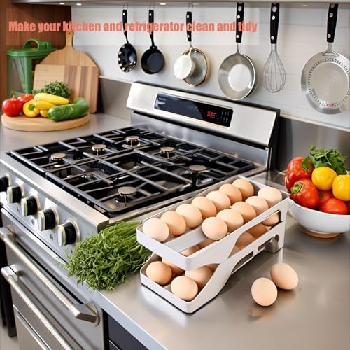 Automatic Rolling Egg Dispenser, 28-Egg Refrigerator Holder