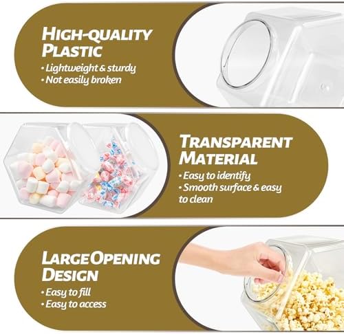 Woozettn 4 Pcs 71 Oz Plastic Candy Jars