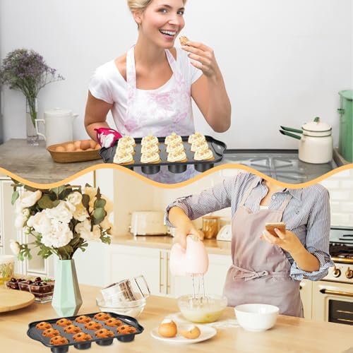 JJUNW 2 Pack 12 Cavity Mini Cheesecake Pan, 13" x 8" Mini Muffin