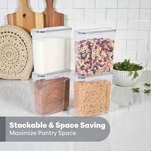 4 Pack Stackable Airtight Food Storage Containers (4L/135.2 oz) with