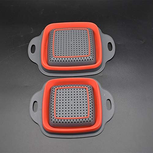 Square Collapsible Colander Set,2 Collapsible Colanders (Strainers)