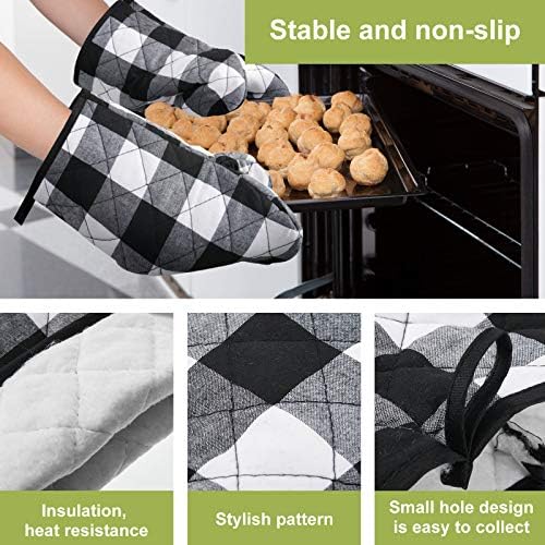 Patelai 7 Pieces Buffalo Check Towels, Pot Holders and Oven Mitts