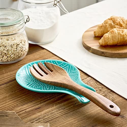 Ceramic Spoon Rest, 7.48 Inches Spoon Holder for Kitchen Counter
