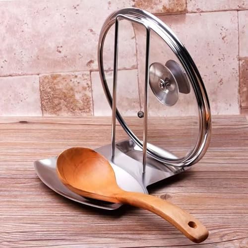 304 Stainless Steel Spoon and Lid Rest,Pot Lid Holder While