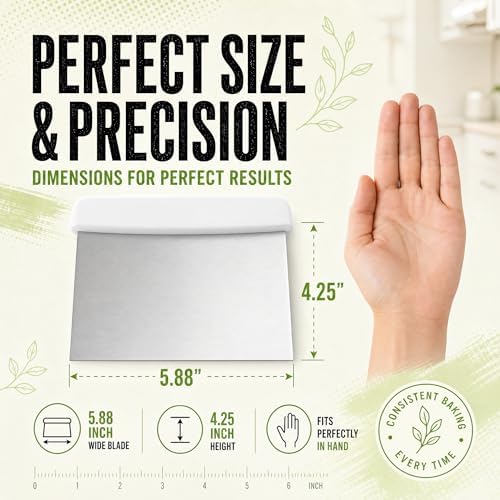 Stainless Steel Dough Cutter and Bench Scraper with White Plastic