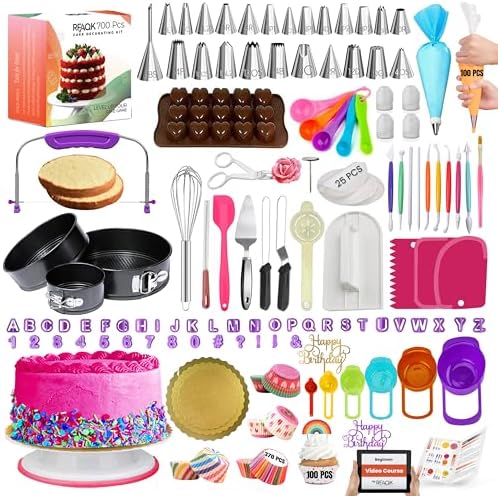 RFAQK 700-Piece Cake Decorating Kit with Springform Pans