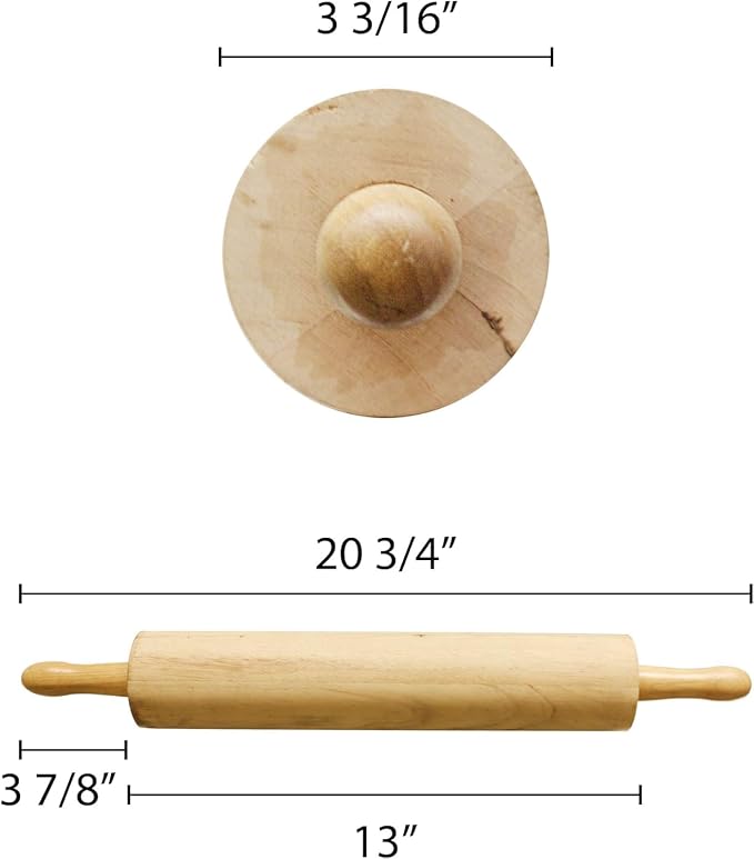 TrueCraftware- 13" Wooden Rolling Pin 3-1/4" Diameter- Wooden Roll Pin Dough - Image 5