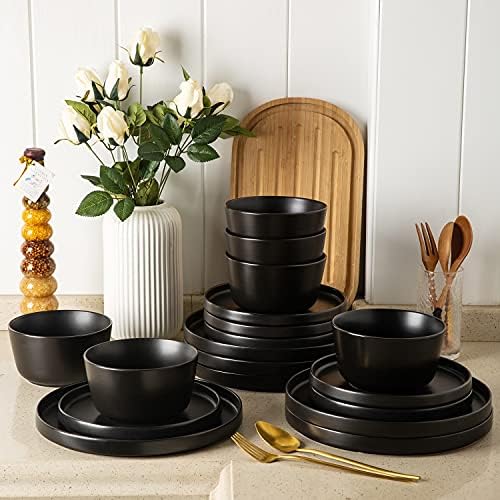 AmorArc Ceramic Plates Set of 6, Matte Glaze 8.0 Inch Dishes Set for
